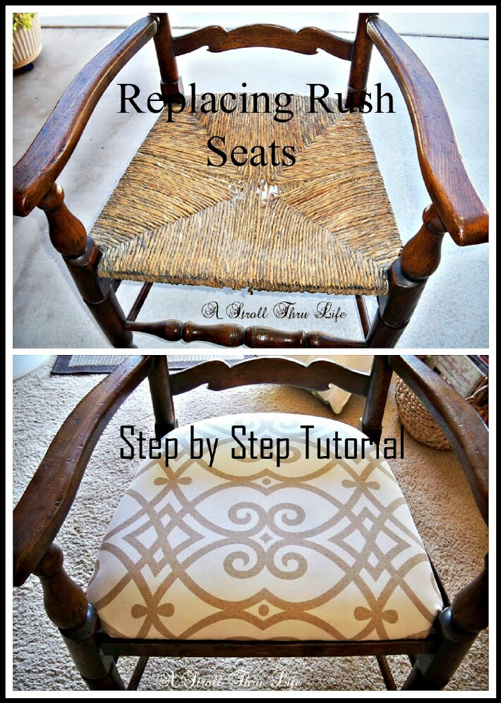 Replacing Rush Seats Step By, How To Replace Cane Back Chair With Fabric