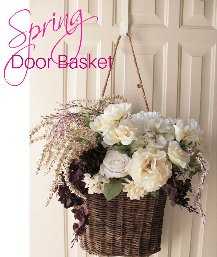 How To Create An Easy Floral Spring Door Basket DIY - Inspiration For Moms